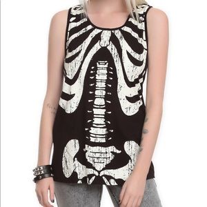 Halloween Glow Skeleton Sleeveless Tunic Top